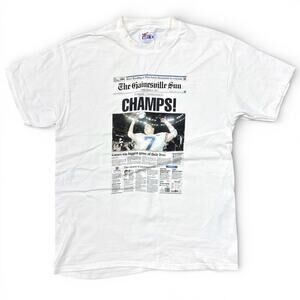 Vintage University of Florida Gators Football Gainsville Sun Newspaper T Shirt L